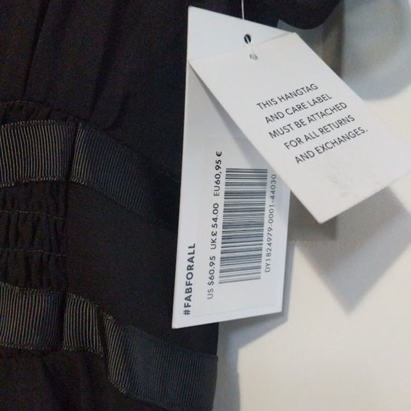 [M] Black Sheer Lined V-Neck Flutter Sleeve Midi Dress - Picture 3 of 6